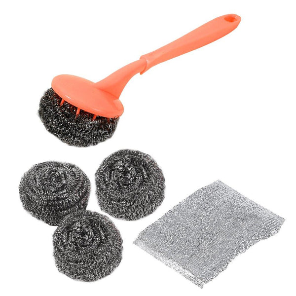 Kitchenware Wire Ball Dishwasher Brush Sponge Scourer Set 13*24*3.5 cm (Ctn Box 200 units)