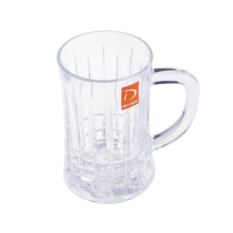 Premium Lead Free Glass Drinking Mug Tumbler with Handle Set of 2 Pcs (Ctn Box 12 units)