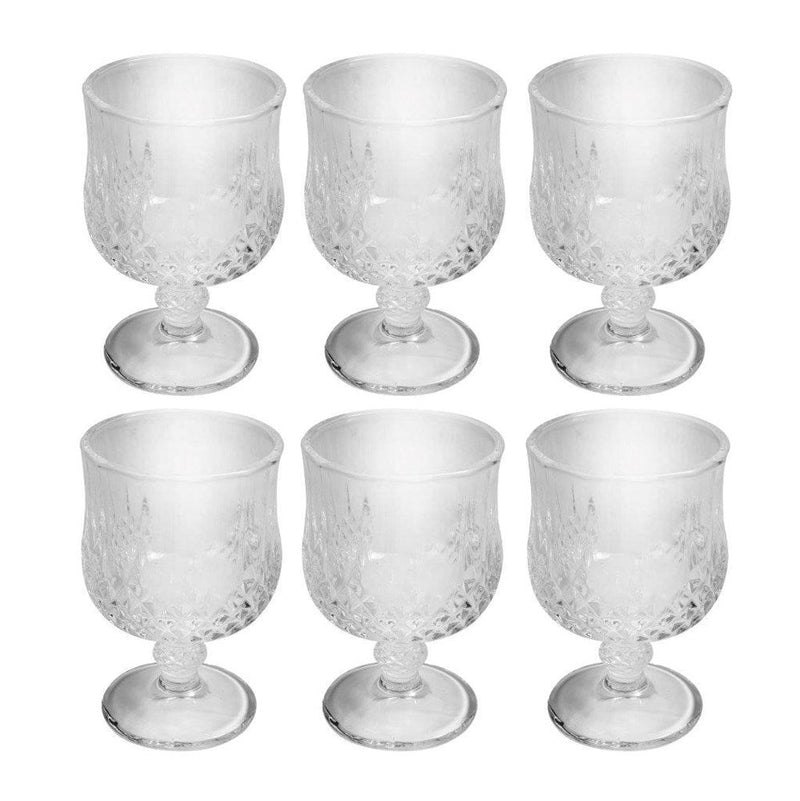 Glass Footed Drinking Tumbler Set of 6 Pcs 72*112*62 mm (Ctn Box 12 units)