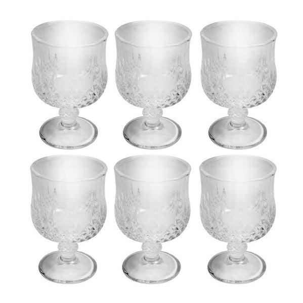 Glass Footed Drinking Tumbler Set of 6 Pcs 72*112*62 mm (Ctn Box 12 units)