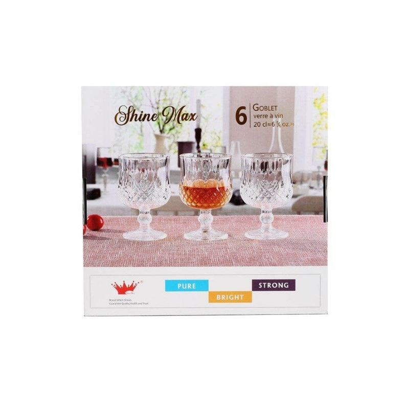 Glass Footed Drinking Tumbler Set of 6 Pcs 72*112*62 mm (Ctn Box 12 units)