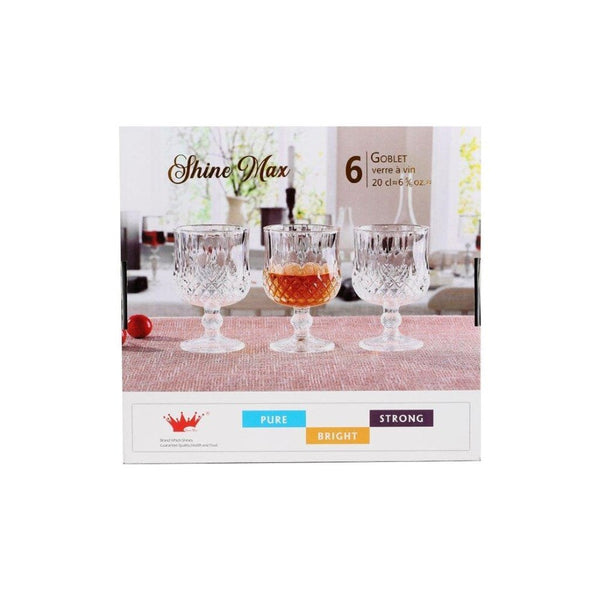 Glass Footed Drinking Tumbler Set of 6 Pcs 72*112*62 mm (Ctn Box 12 units)