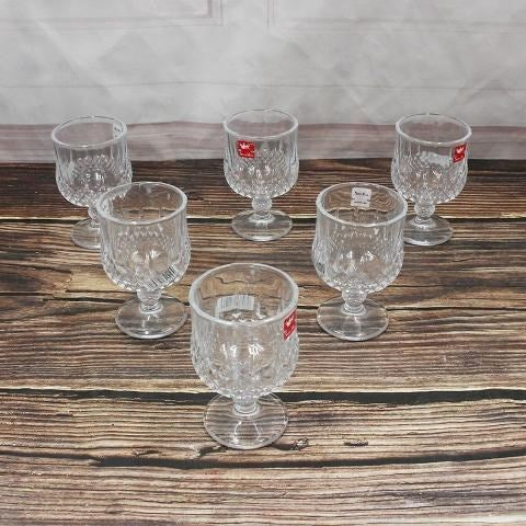 Glass Footed Drinking Tumbler Set of 6 Pcs 72*112*62 mm (Ctn Box 12 units)
