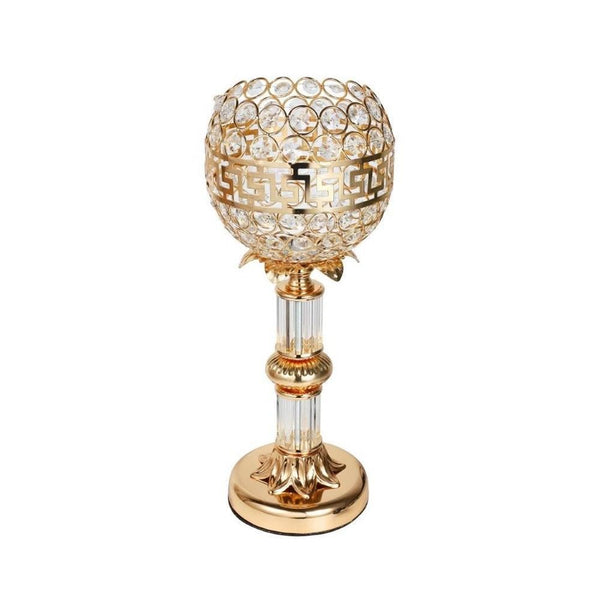Lantern Reading Desktop Decor Table Lamp Gold Crystal Base 38*13 cm