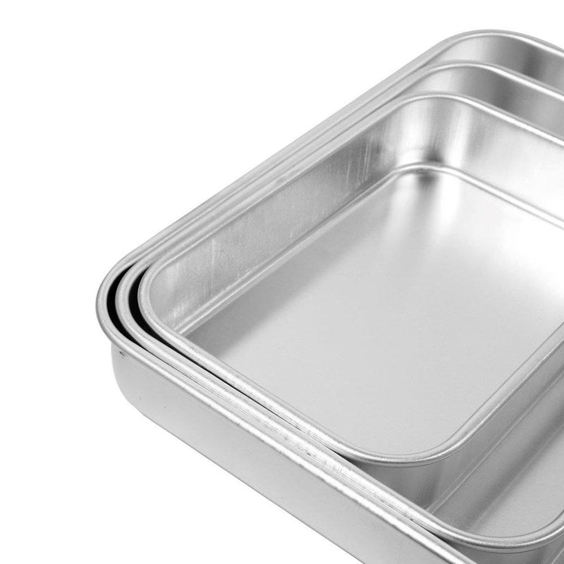 Rectangle Oven Baking Tray Aluminium Set 3 Pcs Set 26*17/31*23/36*28 cm