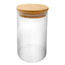 Airtight Glass Canister Storage Jar Bamboo Lid 8.5*20 cm