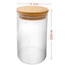 Airtight Glass Canister Storage Jar Bamboo Lid 8.5*20 cm