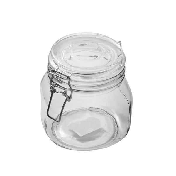 Airtight Glass Clip Top Round Storage Jar 12.5*9.5 cm