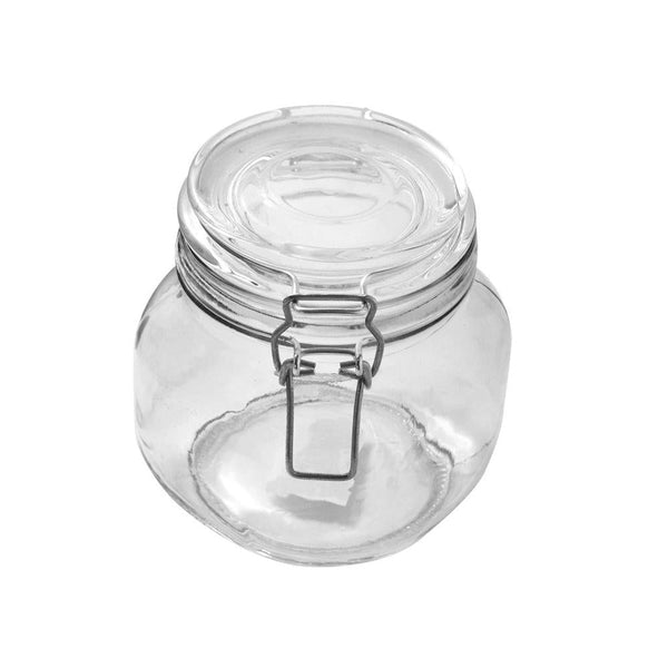 Airtight Glass Clip Top Round Storage Jar 12.5*9.5 cm