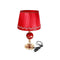 Home Decor Bedside Reading Desktop Table Lamp Brown Base Red Shade 52*30 cm