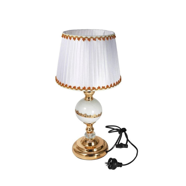 Home Decor Bedside Reading Desktop Table Lamp Silver Base White Shade 52*30 cm