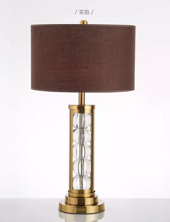 Home Decor Bedside Reading Table Lamp Gold Base Brown Shade 38*73 cm