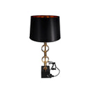 Home Decor Bedside Reading Table Lamp Gold Base Base Black Shade 38*73 cm