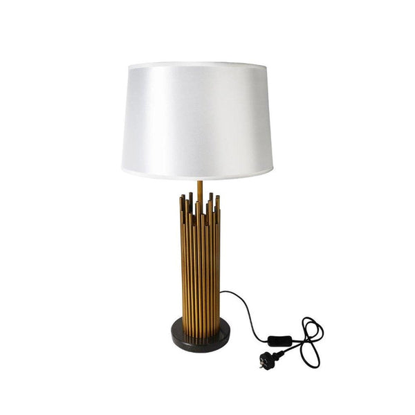 Home Decor Bedside Reading Table Lamp Golden Base White Shade 35*65 cm
