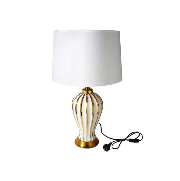 Home Decor Bedside Reading Table Lamp Gold Base Cream Shade 35*63 cm