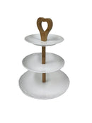 Ceramic Cake Stand Fruit Platter 3 Tier 6.5inch+7.5inch+10inch with Gift Box