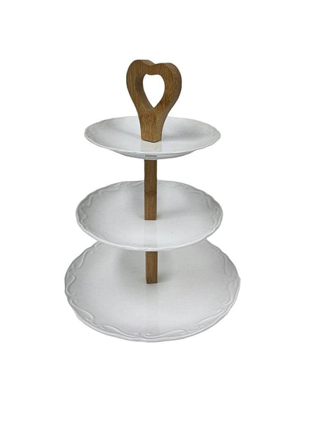 Ceramic Cake Stand Fruit Platter 3 Tier 6.5inch+7.5inch+10inch with Gift Box