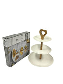 Ceramic Cake Stand Fruit Platter 3 Tier 6.5inch+7.5inch+10inch with Gift Box