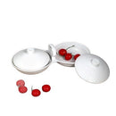 Compact Ceramic Nut Bowl with Lid 2 Slot 10 inch
