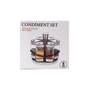 Revolving Spice Rack Spice and Herb Carousel Set of 6 Pcs Wooden 4.6*4.6*10/17*18 cm