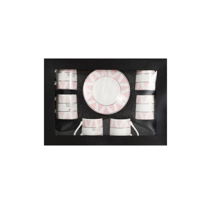 Ceramic Coffee Cups and Saucer 6 Pcs Set 90 ml