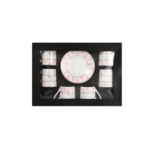 Ceramic Coffee Cups and Saucer 6 Pcs Set 90 ml