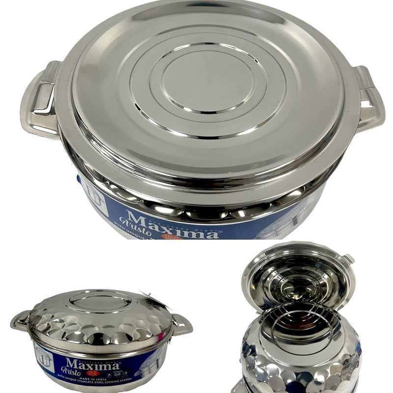 Stainless Steel Round Hot Pot Aristo Maxima Brand 2500 ml