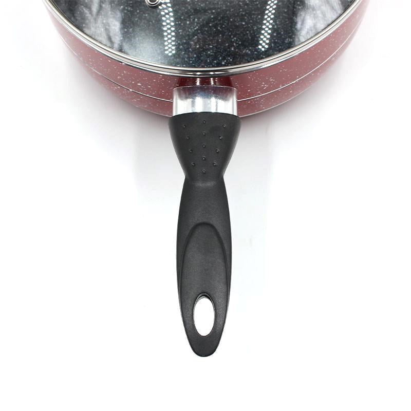 Saucepan Maroon Marble Coating Induction Non Stick 22 cm 3mm