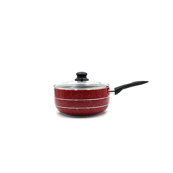 Saucepan Maroon Marble Coating Induction Non Stick 22 cm 3mm