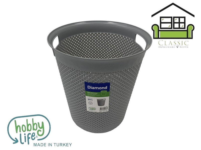 Diamond Office Waste Paper Bucket 12 litre
