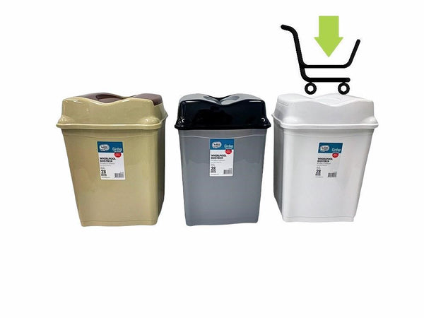 Whirlpool Swing Top Rubbish Bin Dustbin 28 Litre HB011503 6 Pcs/Ctn