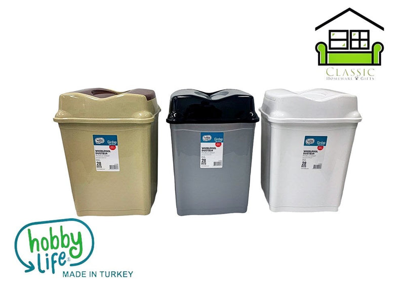 Whirlpool Swing Top Rubbish Bin Dustbin 28 Litre HB011503 6 Pcs/Ctn
