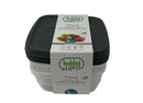 Square Trend Stackable BPA Free Multipurpose Airtight Storage Box Food Container Set of 3 0.5 Litre HB021038 24 Pcs/Ctn