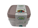 Square Trend Stackable BPA Free Multipurpose Airtight Storage Box Food Container Set of 3 0.5 Litre HB021038 24 Pcs/Ctn