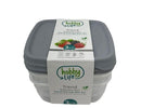 Square Trend Stackable BPA Free Multipurpose Airtight Storage Box Food Container Set of 3 0.5 Litre HB021038 24 Pcs/Ctn