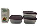 Square Trend Stackable BPA Free Multipurpose Airtight Storage Box Food Container Set of 3 2.5 Litre HB021041 24 Pcs/Ctn