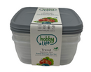Square Trend Stackable BPA Free Multipurpose Airtight Storage Box Food Container Set of 3 2.5 Litre HB021041 24 Pcs/Ctn