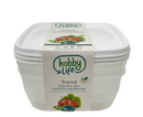 Square Trend Stackable BPA Free Multipurpose Airtight Storage Box Food Container Set of 3 2.5 Litre HB021041 24 Pcs/Ctn