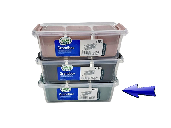 Multicompartment Divided Crisper Storage Organizer 3 slots HB021065 12 Pcs/Ctn