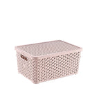 Rattan Multipurpose Modern Design Storage Organizer Box with Lid 10 Litre HB041256 12 Pcs/Ctn