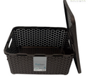 Rattan Multipurpose Modern Design Storage Organizer Box with Lid 10 Litre HB041256 12 Pcs/Ctn