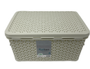 Rattan Multipurpose Modern Design Storage Organizer Box with Lid 10 Litre HB041256 12 Pcs/Ctn