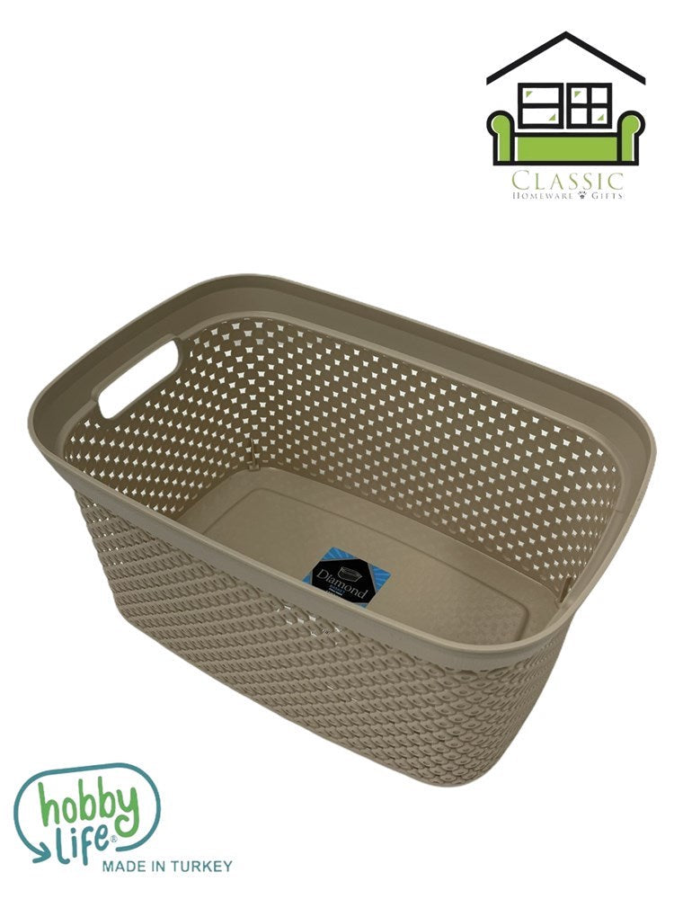 Diamond Multipurpose Plastic Storage Utility Basket 10 Litre 34.9*23.8*16.8 cm