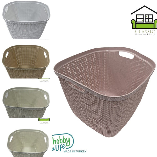 Knit Multipurpose Plastic Laundry Storage Utility Basket 42 Litre HB081069 12 Pcs/Ctn