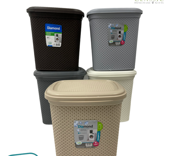 Diamond Multipurpose Plastic Laundry Hamper Detergent Basket 6 Litre HB081083 24 Pcs/Ctn
