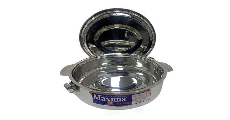 Stainless Steel Maxima Hot Pot Food Warmer Oval Clip Handle 7500ml