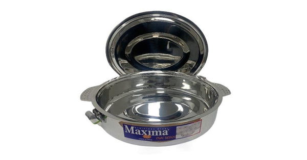 Stainless Steel Maxima Hot Pot Food Warmer Oval Clip Handle 7500ml