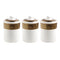 Ceramic Tea Coffee Sugar Spices Canister with Stand Set of 3 Pcs Print Design D - 10 cm H - 13 cm