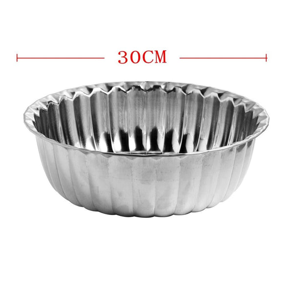 Stainless Steel Decor Serving Bowl Silver 30 cm