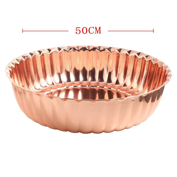 Stainless Steel Decor Serving Bowl Rose Gold 50 cm 1000g